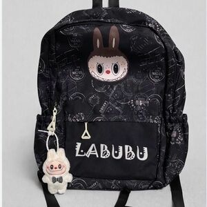 New in Bag Labubu Black Backpack with Bunny Design